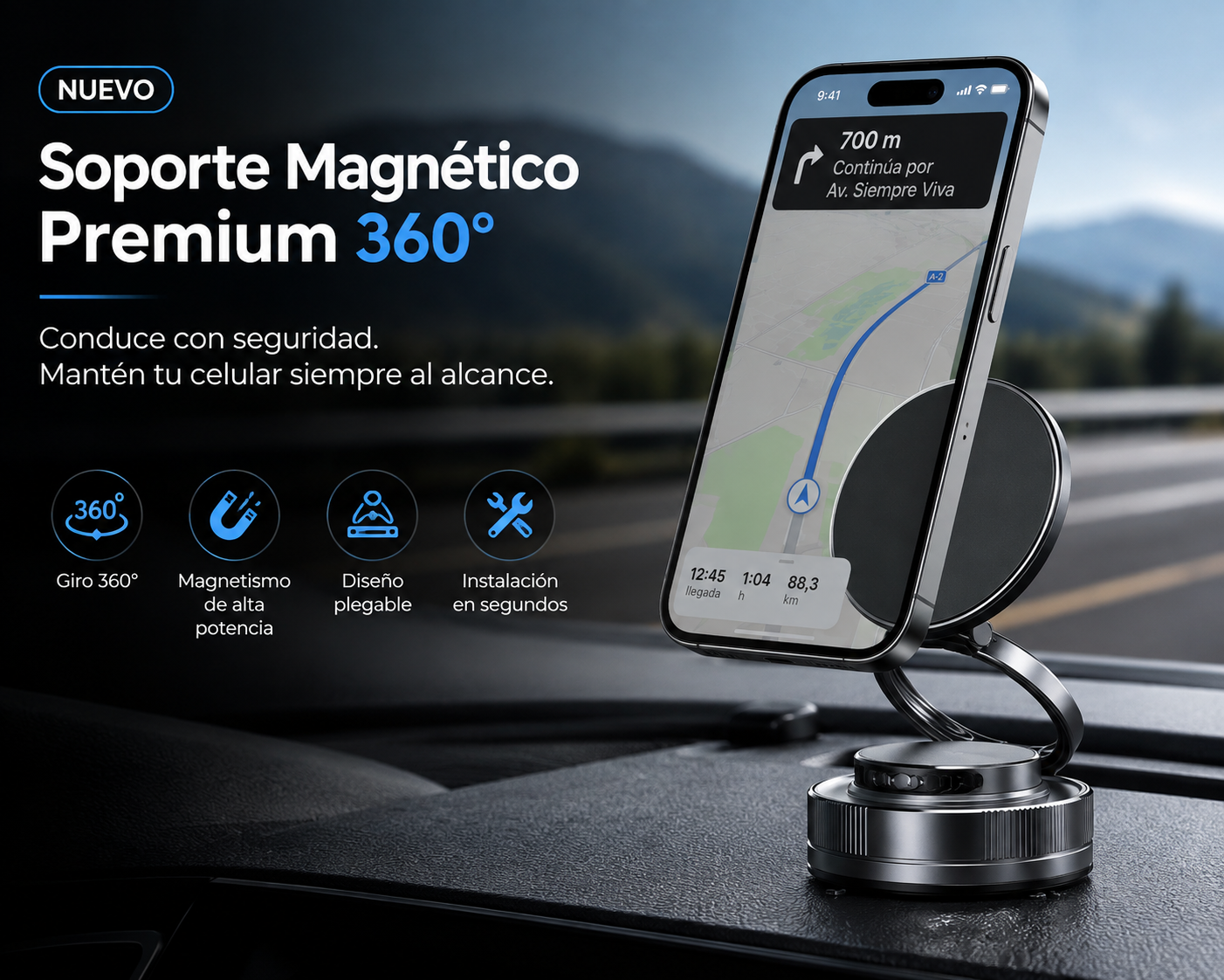 Soporte Magnético Premium 360° para Celular